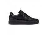 Cruyff Heren Goedgekeurde Leren Tennis Sneakers (Zwart)