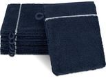 Waschhandschuh ROSS "Überkaro 9032", blau (nachtblau, weiß), B:12cm L:20cm, Frottier, Frottier, Handtücher, Waschhandschuh, 100% Baumwolle, made in Germany