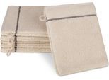 Waschhandschuh ROSS "Überkaro 9032", beige (natur, flanell), B:12cm L:20cm, Frottier, Frottier, Handtücher, Waschhandschuh, 100% Baumwolle, made in Germany