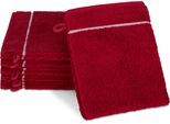 Waschhandschuh ROSS "Überkaro 9032", rot (vino, weiß), B:12cm L:20cm, Frottier, Frottier, Handtücher, Waschhandschuh, 100% Baumwolle, made in Germany
