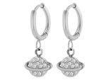 Kettenanhänger ADELIA´S "Anhänger – Planet Anhänger aus Edelstahl mit Strass Steinchen", silber, Schmuckanhänger, Damen, Edelstahl, Kettenanhänger, Ideal als Geschenk für besondere Anlässe