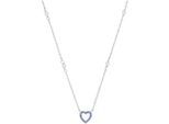 Kette mit Anhänger AMOR "Herz, Trachtenschmuck, Volksfest", blau (silberfarben, blau, weiß), Halsketten, Damen, Perlen Silber 925 (Sterlingsilber), L: 42, Perlen, Silber 925 (Sterlingsilber), mit Stein (synth.) - mit Muschelkernperle