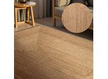 Teppich HANSE HOME "Juteteppich Teppich Juno", braun (natur braun), B:80cm H:9mm L:150cm, Jute, Teppiche, Teppich, Jute, Shape, Handgemacht, Wohnzimmerteppich, Naturteppich, Wohnzimmer