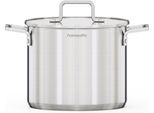 Suppentopf HANSEATIC "DAILY", silber (silberfarben), H:18cm Ø:22cm, Töpfe, Suppentopf, mit Antihaftbeschichtung, für alle Herdarten, Induktion