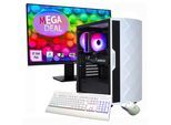 GAMEMAX Gaming-PC-Komplettsystem "MegaDeal Diamond WT SET2641", Energieeffizienz: E (A-G), weiß, Microsoft Windows 11 Home (64 Bit), 32 GB RAM 1.000 GB SSD, Computer_Komplettsysteme, Windows 11 + MSI PRO MP273A Monitor, 69cm (27")