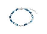 Armband TOM TAILOR "Schmuck Geschenk Edelstahl Kugeln", edelstahlfarben, hellblau, dunkelblau, türkis, hellblau, dunkelblau, türkis, Armbänder, Damen, 20cm, Edelstahl, Armband, mit Glassteine