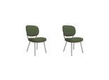 LABEL51 - Eetkamerstoel Singapore - Groen - 63x49x90cm - Set van 2