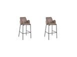 LABEL51 - Barstoel Joni - Taupe - 53x51x107cm - Set van 2
