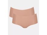 Panty SLOGGI "ZERO Microfibre 2.0", Damen, Gr. S, braun (cameo braun), Single Jersey, Obermaterial: 76% Polyamid, 24% Elasthan, körpernah, Unterhosen Panty, nahtlos, gewellte Abschlüsse hinten, Microfaser