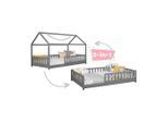 Livetastic , Hellgrau , Holz , Kiefer,Kiefer , Schichtholz,massiv , 90x200 cm , bodentiefer Einstieg , Kinder- & Jugendzimmer, Kinderbetten, Hausbetten