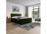 Livetastic , Grün , Holz, Metall, Kunststoff, Textil , Birke, Buche , teilmassiv, Hartholz,teilmassiv, Hartholz , H4 , 180x200 cm , Bettkasten, gepolstertes Kopfteil ,