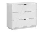 Livetastic , Weiß Hochglanz, Weiß , Holzwerkstoff , 3 Schublade(n) Schubladen , 106x93x42.5 cm ,