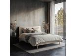 Livetastic , Beige , Holz, Textil, Holzwerkstoff , Buche , 180x200 cm , Bettkasten, Lattenrost, gepolstertes Kopfteil, Stoffauswahl, in verschiedenen Größen erhältlich, sichtbare Massivholzteile,verstellbar, alternative Größen erhältlich ,