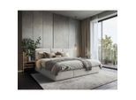 Livetastic , Grau , Holz, Textil, Holzwerkstoff , H3 , 7-Zonen , 210x200 cm , Bettkasten, gepolstertes Kopfteil, Stoffauswahl, in verschiedenen Größen erhältlich ,