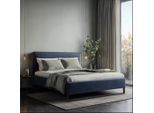 Livetastic , Dunkelblau , Holz, Textil, Holzwerkstoff , 140x200 cm , Bettkasten, Lattenrost, gepolstertes Kopfteil, Stoffauswahl, in verschiedenen Größen erhältlich,verstellbar, alternative Größen erhältlich ,