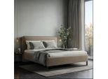Livetastic , Braun , Holz, Textil, Holzwerkstoff , 140x200 cm , gepolstertes Kopfteil, Stoffauswahl, in verschiedenen Größen erhältlich, Bettkasten, Lattenrost,verstellbar, alternative Größen erhältlich ,