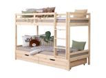 Livetastic , Naturfarben , Holz , Kiefer , massiv , 90x200 cm , für Rollrost geeignet, mit Schubkästen ,