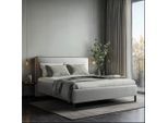 Livetastic , Beige , Holz, Textil, Holzwerkstoff , 140x200 cm , Bettkasten, Lattenrost, gepolstertes Kopfteil, Stoffauswahl, in verschiedenen Größen erhältlich,verstellbar, alternative Größen erhältlich ,