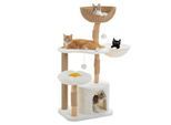 Pawz Road Moderner Katzenbaum aus Rattan und Naturholz, 120 cm