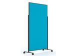 Magnetoplan mobile Moderationstafel VarioPin Black, Hoch-/Querformat, 2-seitig nutzbar, B 1000 x H 1800 mm, Filz/Aluminium, türkis/schwarz