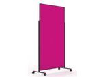 Magnetoplan mobile Moderationstafel VarioPin Black, Hoch-/Querformat, 2-seitig nutzbar, B 1000 x H 1800 mm, Filz/Aluminium, pink/schwarz