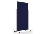 Magnetoplan mobile Moderationstafel VarioPin Black, Hoch-/Querformat, 2-seitig nutzbar, B 1000 x H 1800 mm, Filz/Aluminium, blau/schwarz