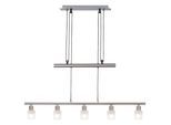 BRILLIANT LED Pendelleuchte "LEA", grau (chromfarben), 5, Leuchten, 5 x E14 max. 4W, 173cm Höhe, eisen/chrom, höhenverstellbar, Metall, LED Pendelleuchte