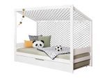 Livetastic Ausziehbett FUßBALLBETT 0406, Weiß, Holz, Kiefer,Birke, massiv,Schichtholz, 90x200 cm, Bettkasten, für Rollrost geeignet, Himmelfunktion, bodentiefer Einstieg, Kinder- & Jugendzimmer, Kindermöbel, Kinderbetten, Ausziehbetten