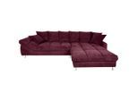 Carryhome Wohnlandschaft, Bordeaux, Metall, 5-Sitzer, Füllung: Schaumstoff, Ottomane rechts, L-Form, einmalig seitenverkehrt montierbar, 337x228 cm, Stoffauswahl, Rücken echt, Wohnzimmer, Sofas & Couches, Wohnlandschaften, Ecksofas