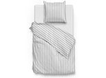Bettwäsche ZO HOME "Banda-di-Lino", grau (dove, grau), B/L: 135cm x 200cm, 1 Stk., 1 Stk., Renforcé, B/L: 80cm x 80cm, 2 Stk., Renforcé, Obermaterial: 100% Baumwolle, Bettwäsche, Bettwäsche, Bettwäsche aus 100% Baumwolle, hochwertiges Renforcé