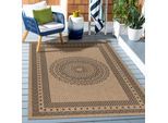 Outdoorteppich AYYILDIZ TEPPICHE "DHAKA 8714", schwarz, B:200cm H:5mm L:290cm, Polypropylen, Teppiche, Outdoorteppich, Läufer / Pflegeleicht / Strapazierfähig / In- und Outdoor geeignet
