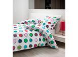 Bettwäsche JANINE "Modern Art 4214642146 09 135X200,80x80", bunt (multicolor), B/L: 135cm x 200cm, 1 Stk., 1 Stk., Mako-Satin, B/L: 80cm x 80cm, Mako-Satin, Obermaterial: 100% Baumwolle, Bettwäsche, Bettwäsche, mit Reißverschluss