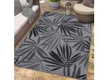 Outdoorteppich CARPET CITY "DUO RUG 5771", grau (anthrazit), B:200cm H:5mm L:290cm, Obermaterial: 100% Polypropylen, Teppiche, Outdoorteppich, Wendeteppich Wetterfest In- & Outdoor, Balkon, Terrasse, Wohnzimmer