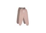 Sweathose MINYMO "Sweathose MIGirls 2 Pack", Mädchen, Gr. 152, N-Gr, braun (fossil), Obermaterial: 60% Baumwolle CO. 40% Polyester PES., Hosen Sweathose