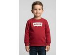 Sweatshirt LEVI'S KIDS "LVB LVB FRENCH TERRY BATWING", Jungen, Gr. 3M (62), rot (levis rot, weiß), Sweatware, Obermaterial: 55% Baumwolle, 45% Polyester, bedruckt, regular fit normal, Rundhals, Rippbündchen, Sweatshirts Sweatshirt, BABY UNISEX