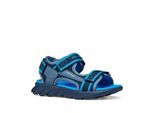 Sandale GEOX "J SANDAL AIRADYUM BO", Mädchen, Gr. 32, navy, hellblau, Synthetik, Textil, Schuhe Sandale, Klettschuh, Freizeitschuh mit Größenschablone zum Download