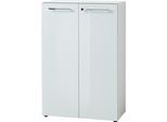 AKTENSCHRANK "Muenchen" Glasfront Soft-Close Abschließbar, Weiß 80x37x120cm