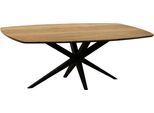 Esstisch OMG DESIGN "Wellington", braun (natur, schwarz, natur), B:138cm H:77cm T:85cm, Tische, Esstisch, Hochwertige Melamin-Tischplatte mit Metallgestell