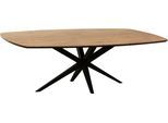 Esstisch OMG DESIGN "Wellington", braun (mango, schwarz, mango), B:275cm H:77cm T:130cm, Tische, Esstisch, Hochwertige Melamin-Tischplatte mit Metallgestell