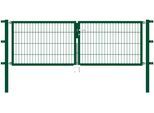 Zaundoppeltür ALBERTS "Flexo", grün, B:250cm H:80cm, Stahl, Tore, Zaundoppeltür, 250 cm Breite, in versch. Höhen