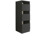 Wäscheschrank, Anthrazit, Holzwerkstoff, 2 Fächer, 50x162x67.5 cm, Waschküche, Wäscheschrank