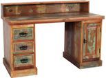 Schreibtisch SIT "Esstisch Altholz Gebrauchsspuren Industrial Vintage", beige (natur, bunt), B:132cm H:90cm T:65cm, Tische, Schreibtisch, Schreibtisch/Esstisch aus Altholz mit Vintage Used-Look Design