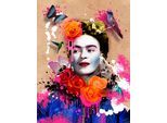 Leinwandbild AFFENGEILEBILDER "Frida Kahlo by Frank Amoruso auf Keilrahmen gespannt", bunt (farbe bild(er): grün,schwarz,rot,gelb,blau,weiß), B:30cm H:40cm T:2cm, Leinen, Bilder, Leinwandbild, Kunstdruck Wandbild Bild in verschiedenen Formaten