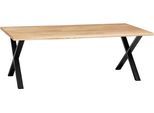 Esstisch OMG DESIGN "Glasgow", natural oil, schwarz, natural oil, B:260cm H:77cm T:100cm, Tische, Esstisch, Eiche Massivholz geölt, mit Metall-Gestell