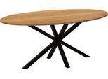 Esstisch OMG DESIGN "Kent", braun (natur, schwarz, natur), B:138cm H:77cm T:85cm, Tische, Esstisch, Hochwertige Melamin-Tischplatte mit Metallgestell