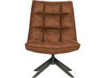 Drehsessel WOOOD "Jouke mit Kunstleder-Bezug und Drehmechanismus B 70 x T 85 x H 90 cm", cognac, B:70cm H:97cm T:85cm, Sessel, Drehsessel, Sitzhöhe 46–42 cm, Tragkraft 140 kg, pulverbeschichtetes Metallgestell