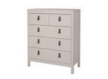 Kommode HOME AFFAIRE "Madrid, Aufbewahrung, Schubladenschrank, Stauraum", cashmere, B:82,3cm H:98,9cm T:38,4cm, Holzwerkstoff, Sideboards, Kommode, Skandinavisches Design, Wahlweise Leder- oder Metallgriffe