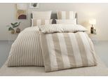 Bettwäsche OTTO HOME "Sari in verschiedenen Qualitäten", beige (natur), B/L: 135cm x 200cm, 1 Stk., 1 Stk., Seersucker, B/L: 40cm x 80cm, 2, Seersucker, Obermaterial: 100% Baumwolle, Bettwäsche, Bettwäsche, ab Gr. 135x200 cm, Wendedesign, moderne Bettwäsche mit Streifen