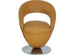 Esszimmerstuhl K+W KOMFORT & WOHNEN "Wave, Drehstuhl", gelb (curcuma 71, rust 71, edelstahloptik), B:62cm H:86cm T:61cm, Stühle, Esszimmerstuhl, Design-Drehstuhl, Drehteller in Metall edelstahloptik, Farbkombination