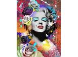 Leinwandbild AFFENGEILEBILDER "Marilyn Art by Frank Amoruso auf Keilrahmen gespannt", bunt (farbe bild(er): grün,schwarz,rot,gelb,blau,weiß), B:90cm H:120cm T:2cm, Leinen, Bilder, Leinwandbild, Kunstdruck Wandbild Bild in verschiedenen Formaten